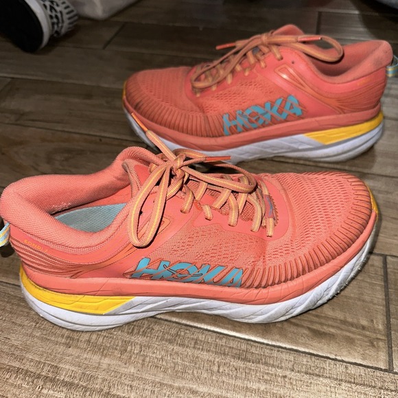 Hoka One One Shoes - HOKA One One Bondi 7 Womens Orange Sneaker Size 10